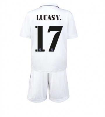 Real Madrid Lucas Vazquez #17 Hjemmedraktsett Barn 2022-23 Kortermet (+ Korte bukser)